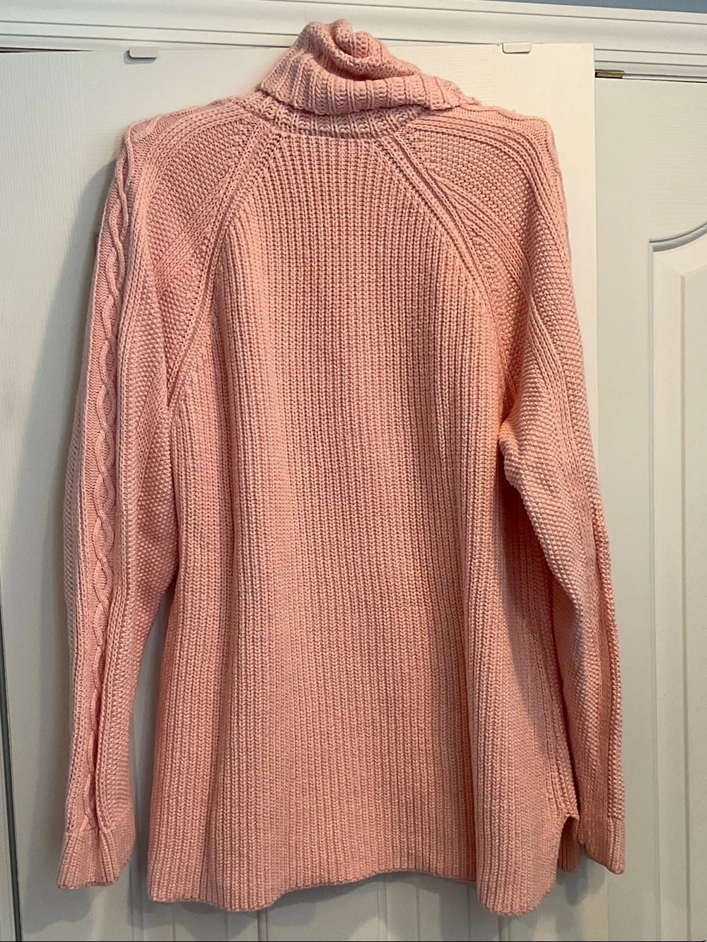 Talbots Light Pink Cable Turtleneck Sweater